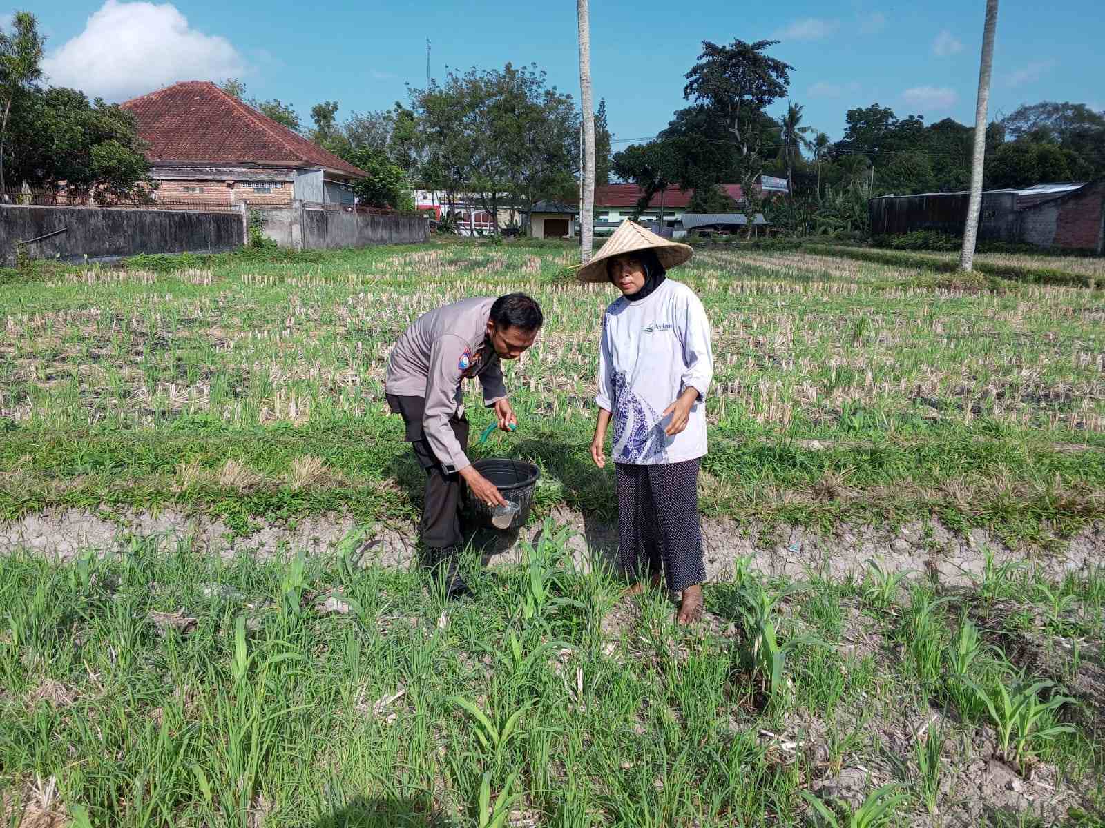 Bhabinkamtibmas Kuripan Dorong Warga Manfaatkan Pekarangan untuk Ketahanan Pangan