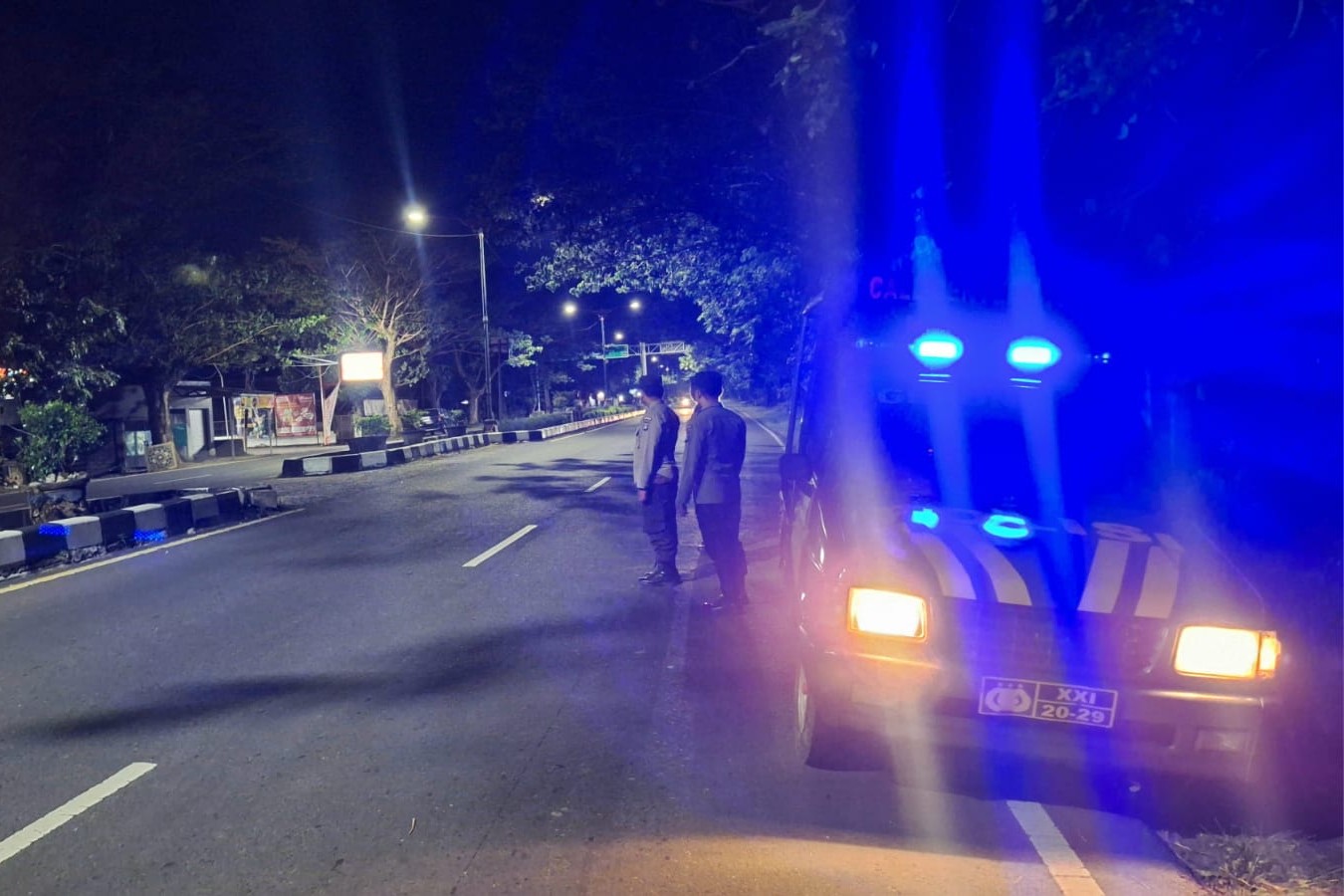 Polsek Gerung Intensifkan Patroli Malam di Jalur Bypass BIL Lombok Barat