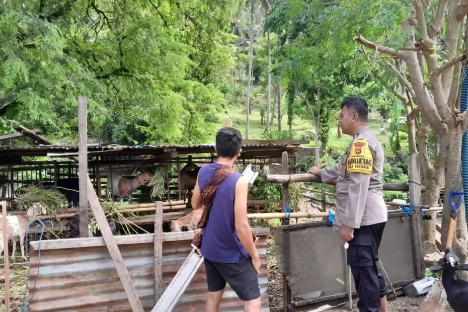 Bhabinkamtibmas Desa Senggigi Dorong Pemanfaatan Lahan Kosong untuk Ketahanan Pangan
