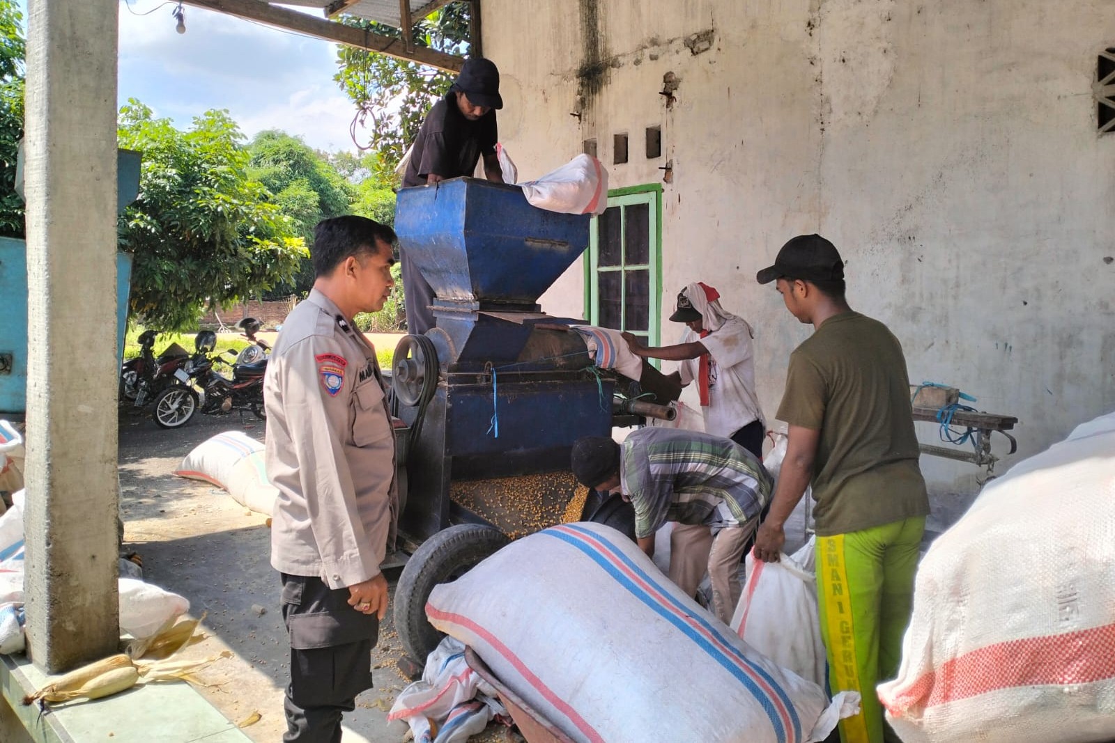 Bhabinkamtibmas Dorong Petani Lombok Barat Jual Jagung ke Bulog